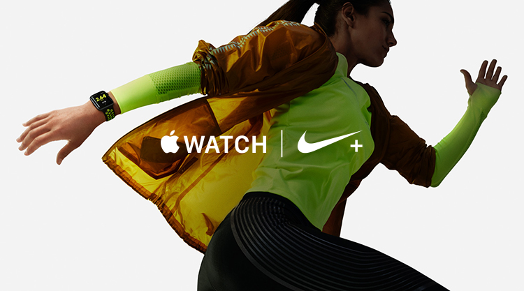 apple watch nike 42毫米 银色铝金属 冷银配荧光黄色nike运动表带