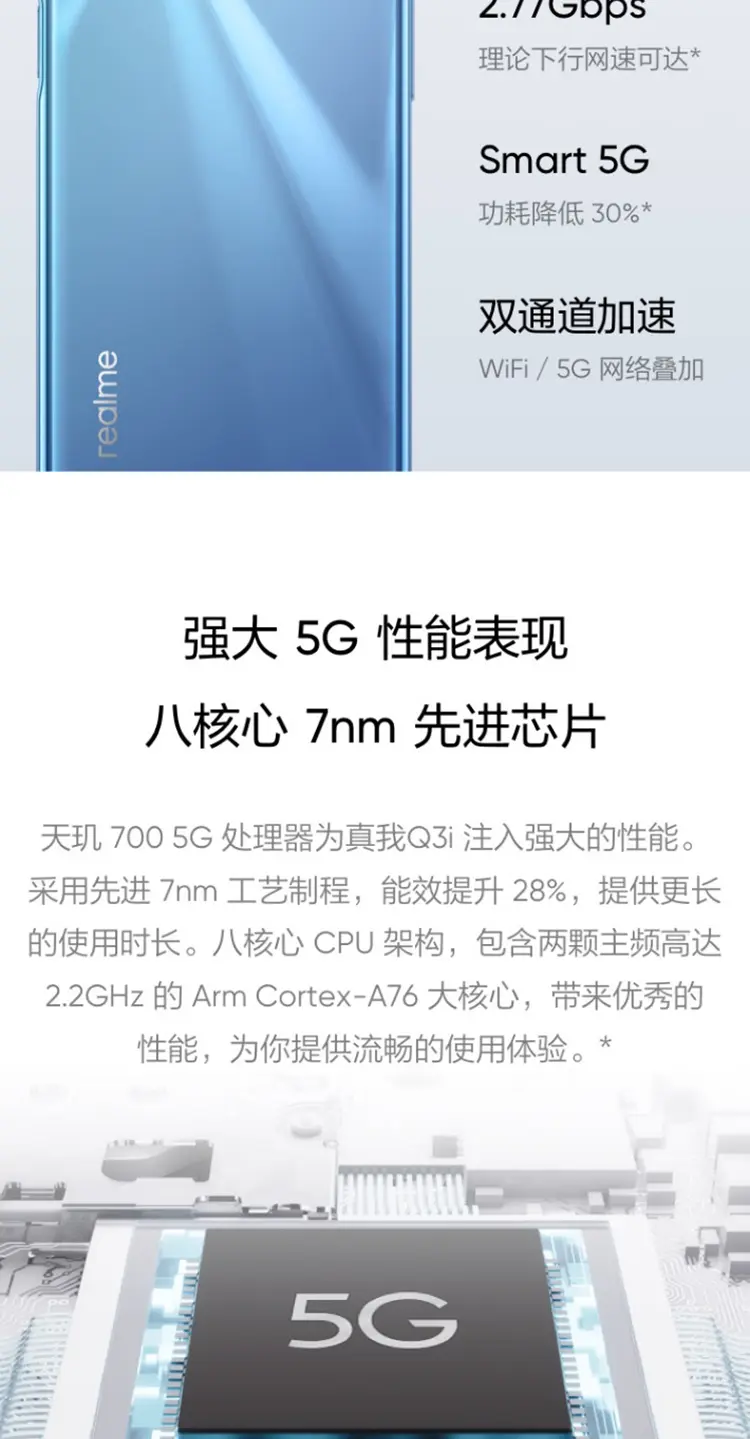 4gb 128gb realme 真我q3i 全网通5g版 光影蓝 4gb 128gb 报价_参数