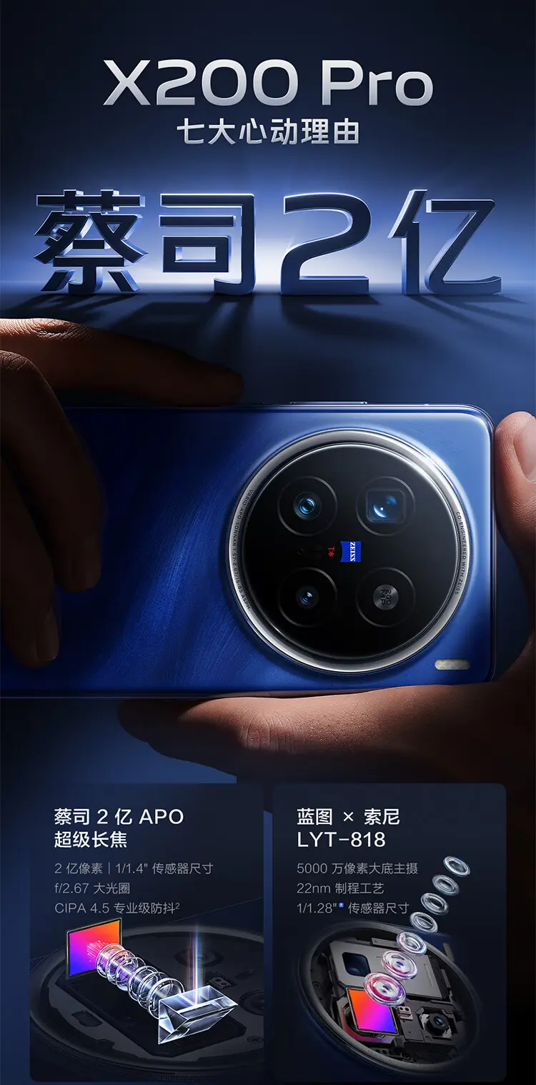 VIVO X200 PRO 16GB 1TB 黒 Vivo X200 Pro 16GB+1TB Black