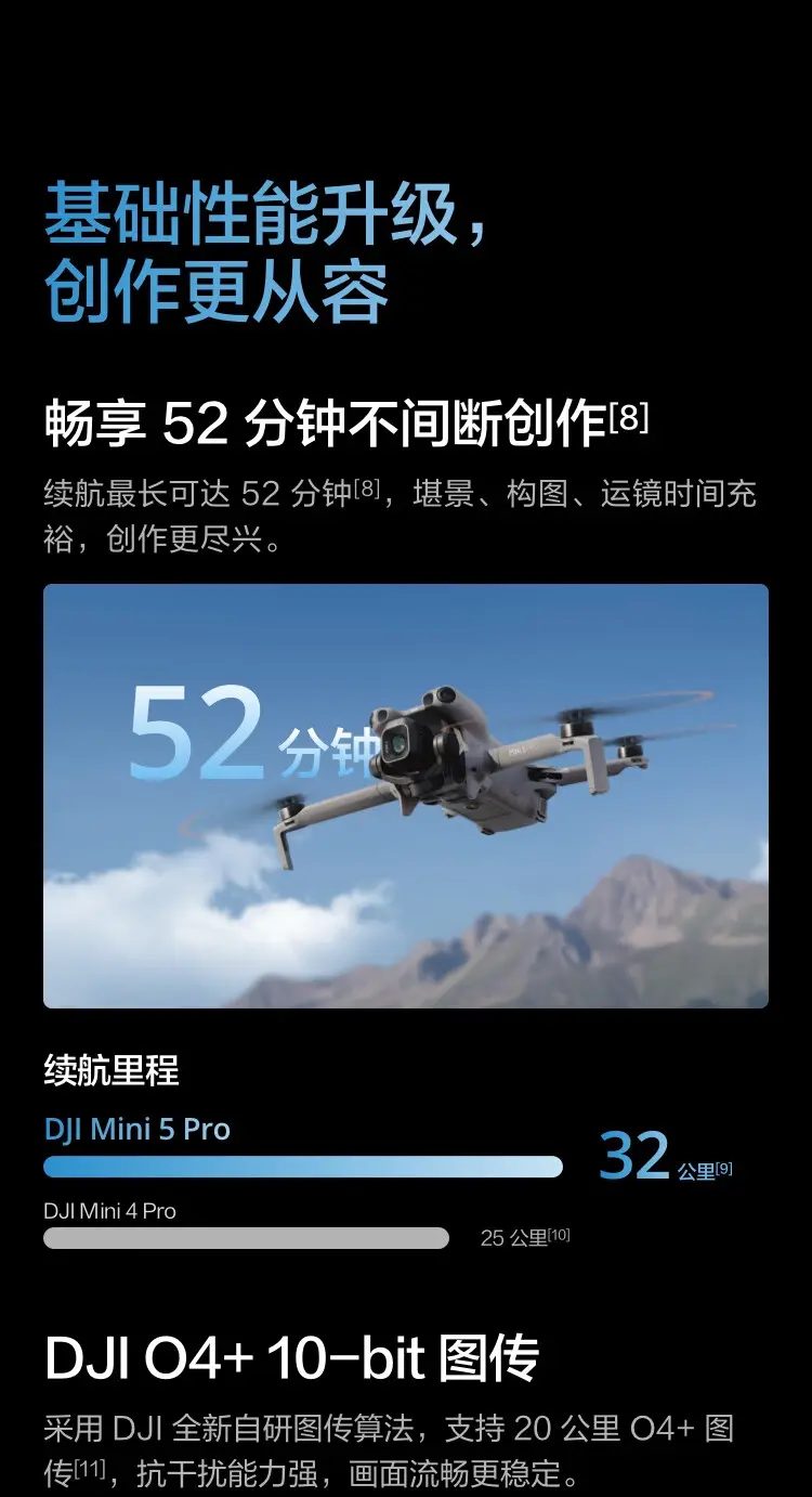 大疆 DJI Mini 5 Pro 一英寸迷你航拍机