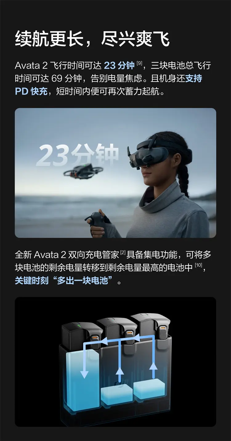 大疆 DJI Avata 2 轻小型沉浸式无人机 畅飞套装