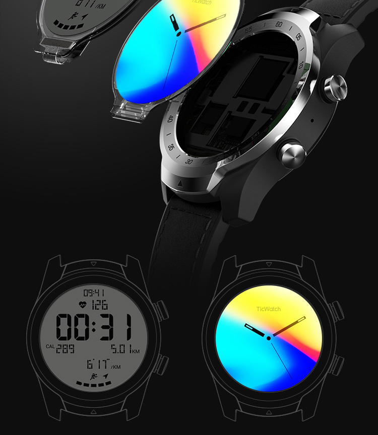 ticwatch pro旗舰版智能手表黑色