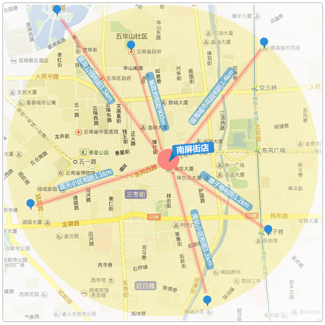 昆明南屏步行街地图图片