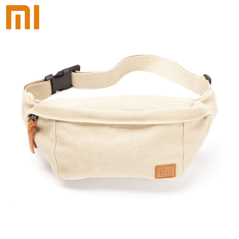 miui/小米简约帆布腰包 休闲腰包运动包 小米腰包白色