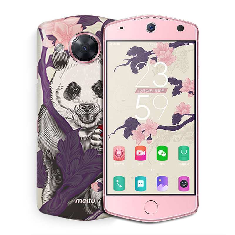 美图手机 m8 全网通个性定制版樱花粉 panda&cherry 4gb 64gb